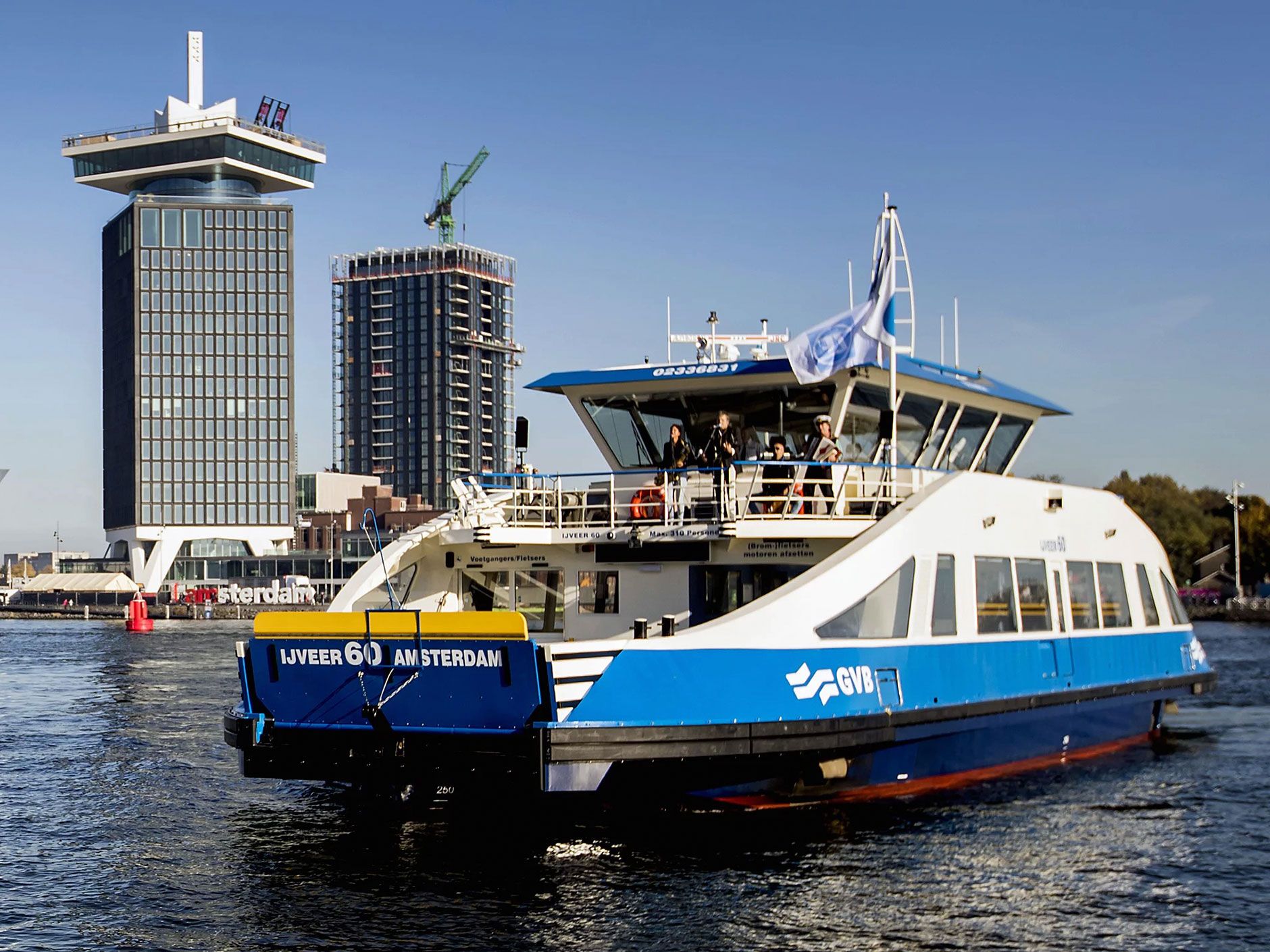 The hybrid <em>IJveer 60</em> carries passengers and cars around Amsterdam along with its sister ferry, the <em>IJveer 61</em>.