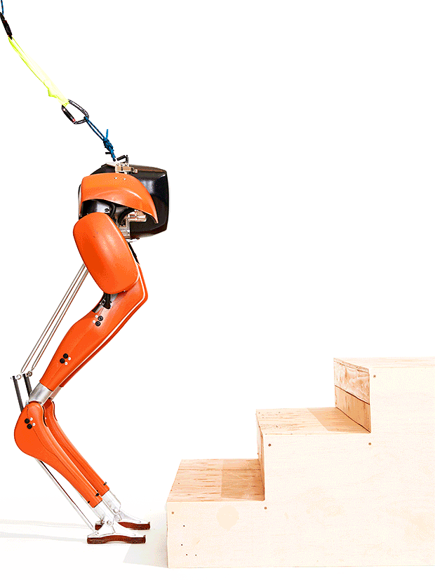 robot jumping up stairs