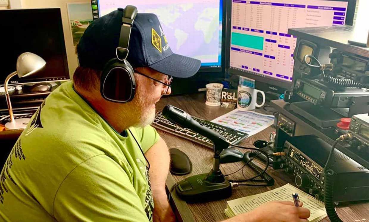 John Anderson, AJ7M, from Marysville, Washington enjoyed getting on the air from home for 2020 ARRL Field Day event, held June 27-28. Field Day is ham radio’s largest on-air annual event and demonstration. 