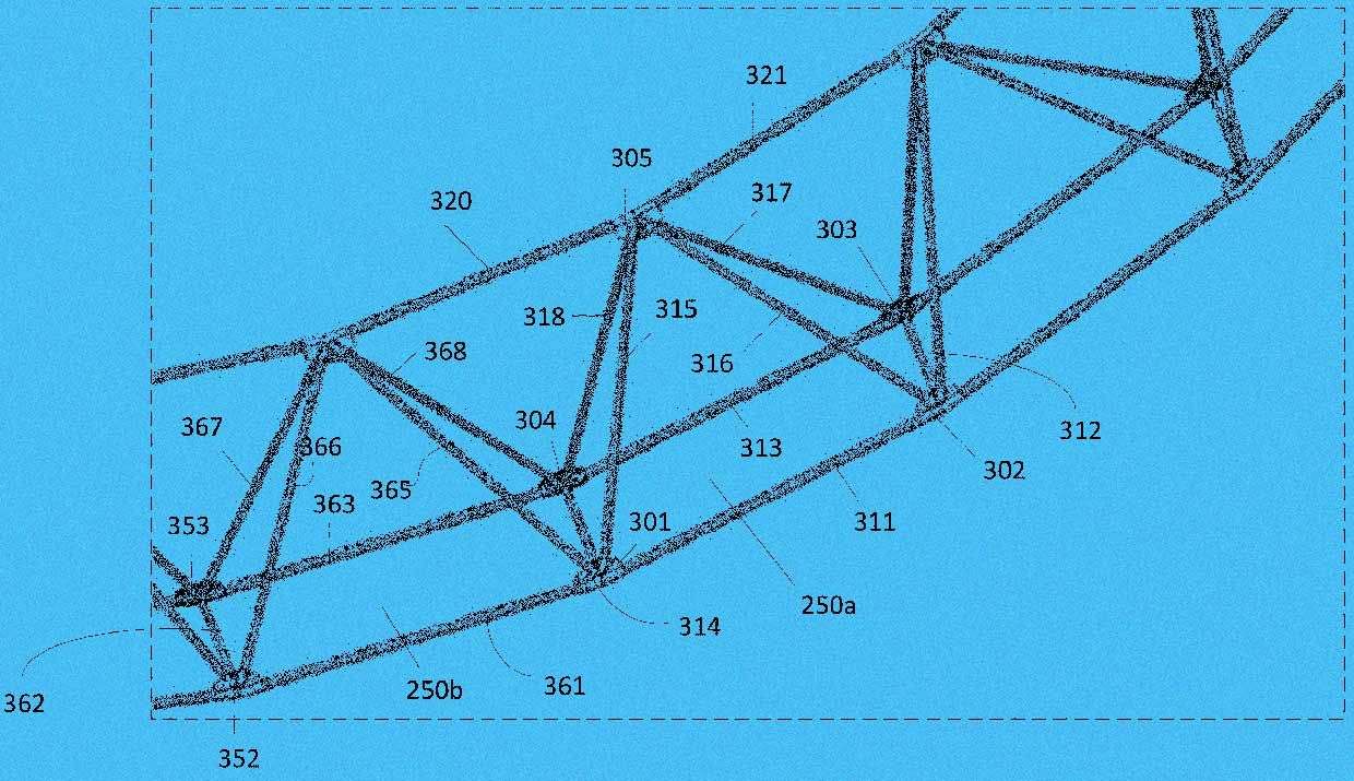 Image from LTA patent showing close up detail of the frame's modular construction