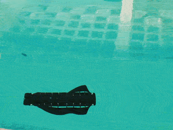 Still image from video of Pliant Energy Systems Velox underwater robot.