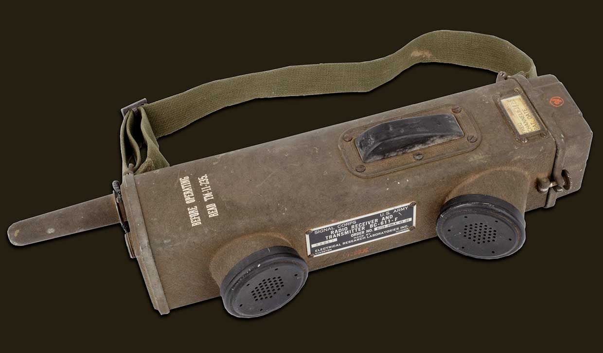 Introduced in 1942, the handheld SCR-536 was widely used by Allied soldiers during World War II.