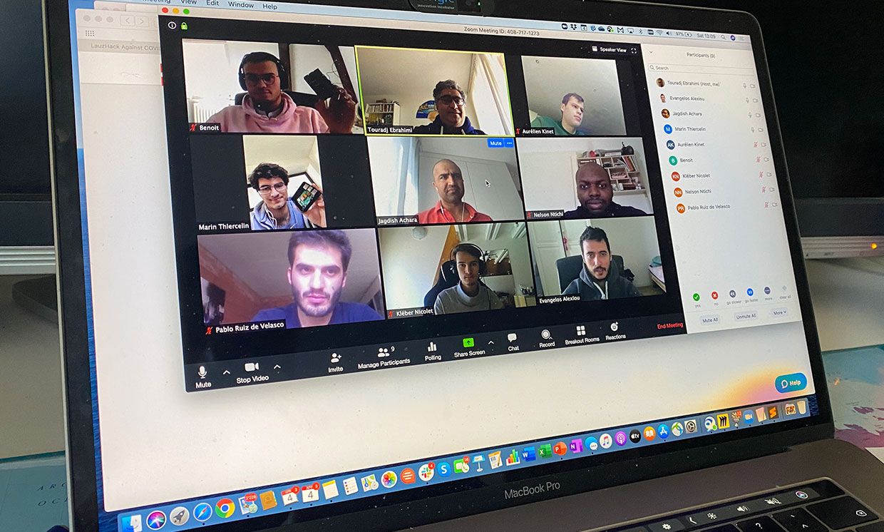 The team on a video call