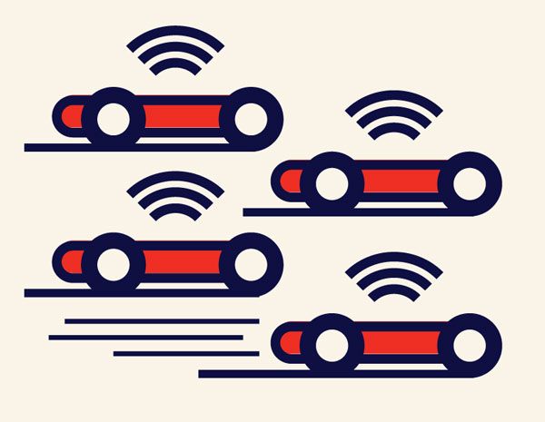 illustration of 4 remote cars. 