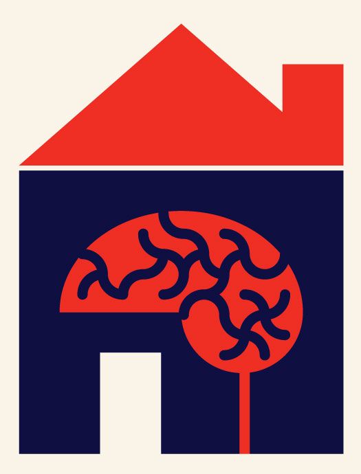 illustration of a brain in a house