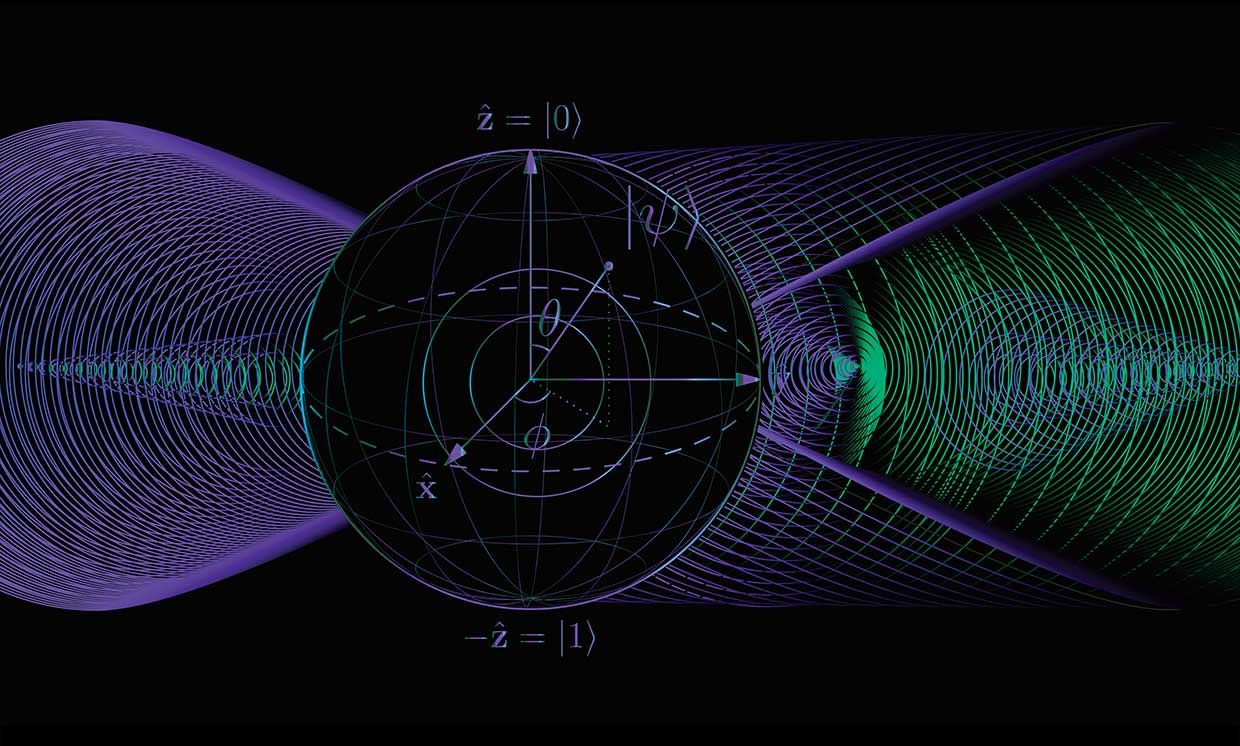 Illustration representing quantum computational phase space