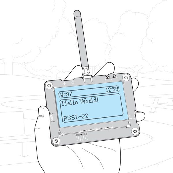 Illustration of a device saying "Hello Word"