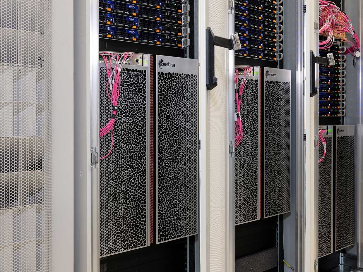 Cerebras Systems CS-2 takes up one-third of a standard rack at a data center.