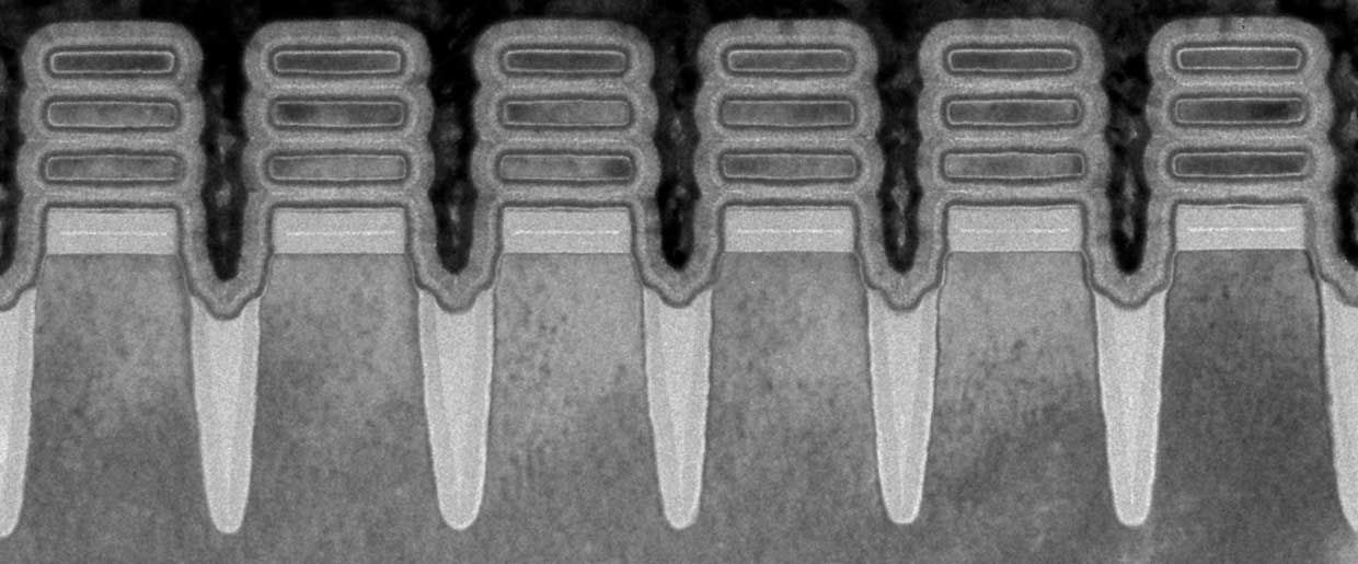 Row of 2-nm nanosheet devices