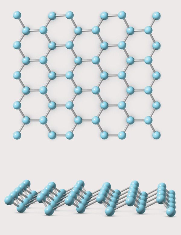 Image of a single layer of bismuth atoms.