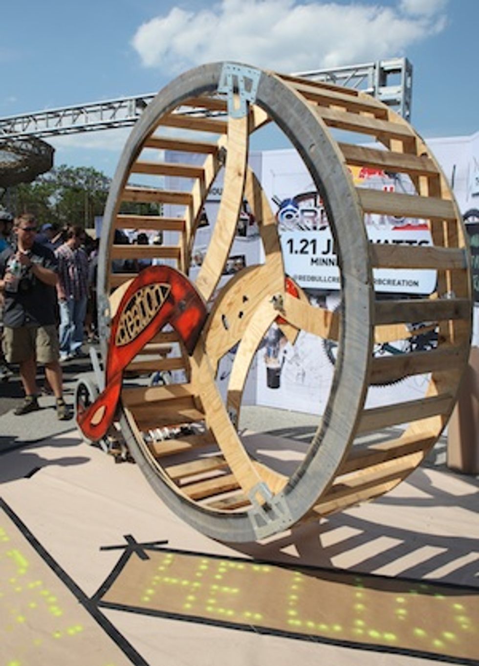 1.21 Jigawatts built a human-sized wheel that printed words