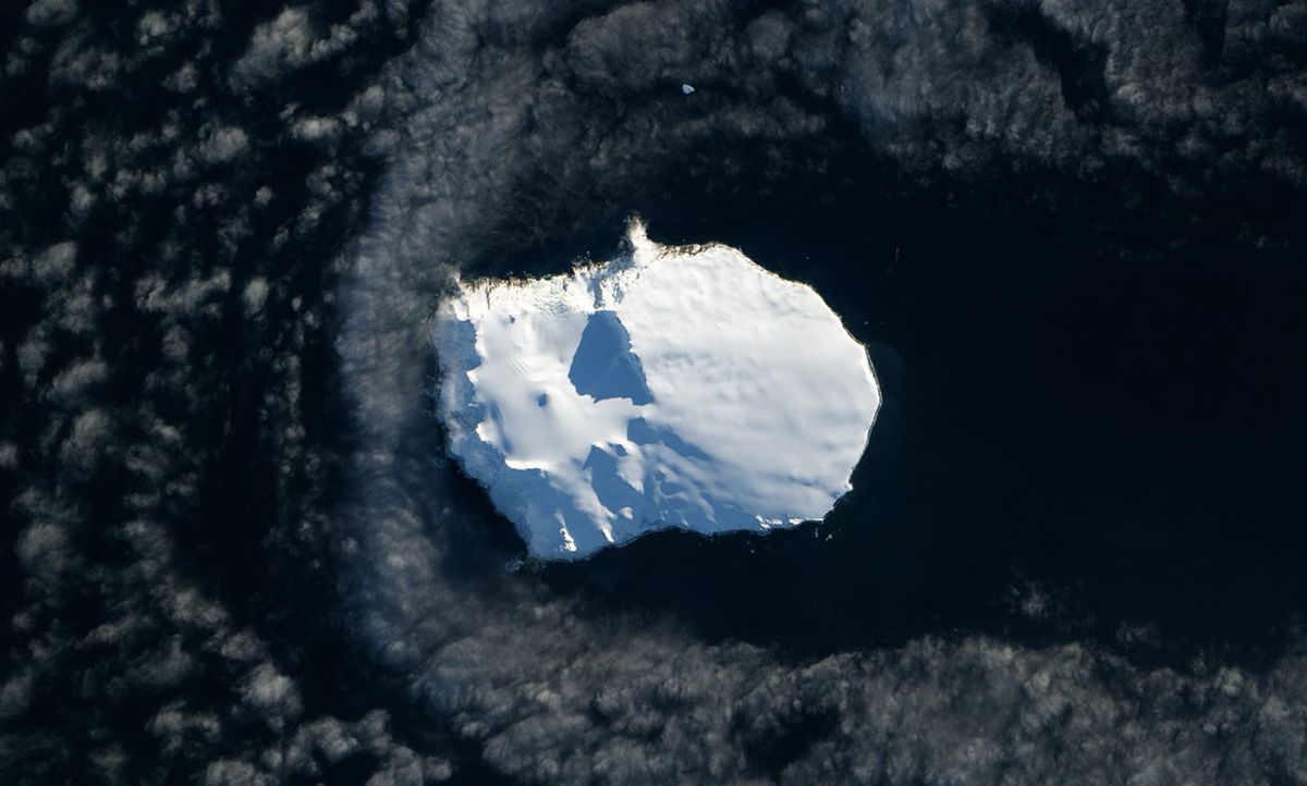 2013 NASA Earth Observatory image showing Bouvet Island, and the ice that covers about 94 percent of the island year round.
