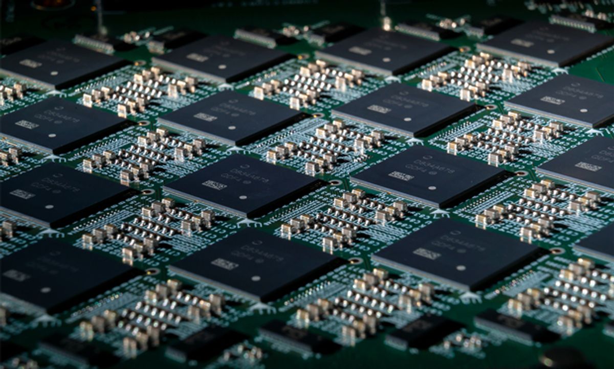 A close-up image of Intel's Nahuku chip.