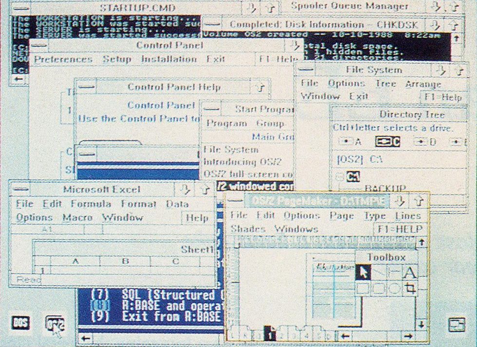 A computer screen in blue and white with multiple open windows