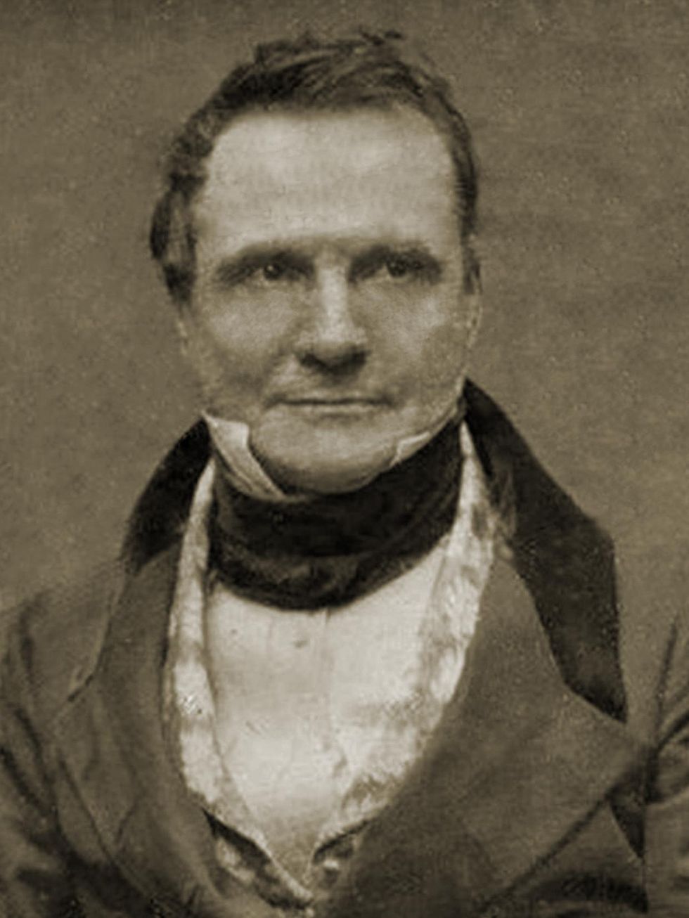 A daguerreotype portrait of British mathematician Charles Babbage shows a man in period dress of the mid-19th century.