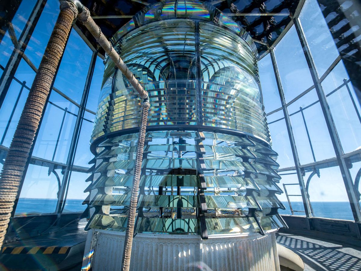  A Fresnel lens at the Seguin Island Light Station in Maine.