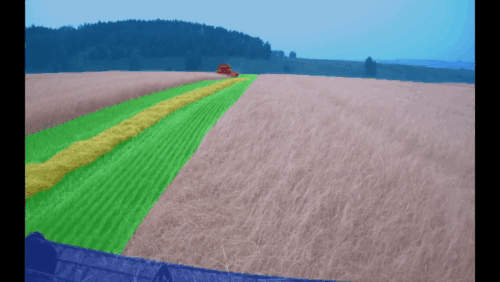 A gif of the combine harvester neural network determining which crops are harvested and which are not.