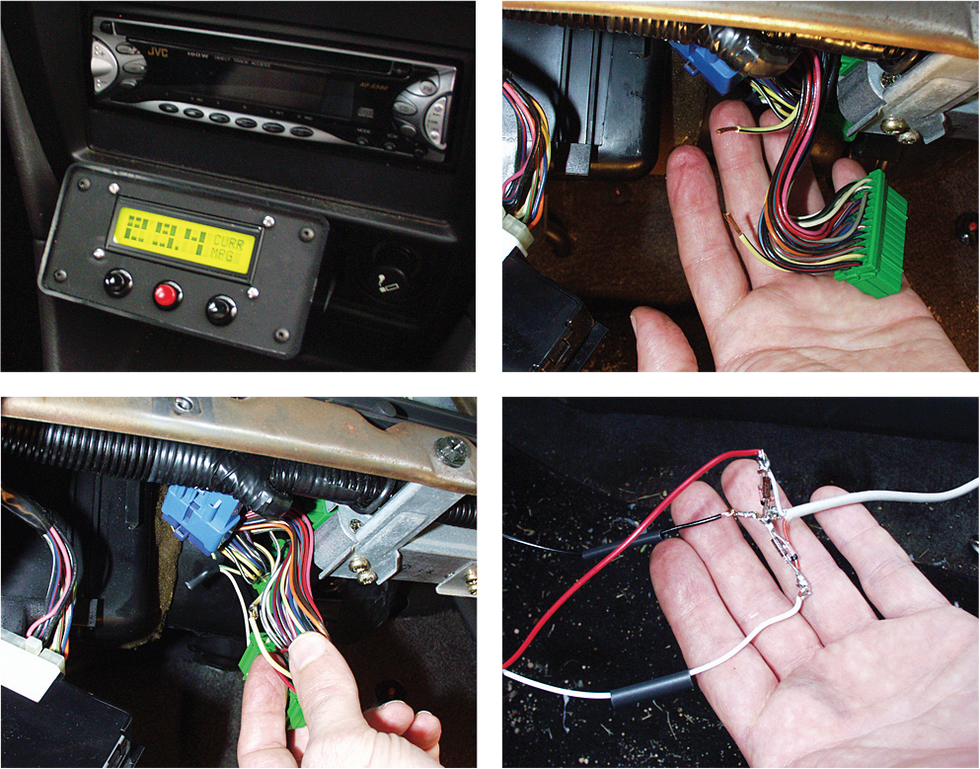 A group of 4 images with step-by-step involving wires.  