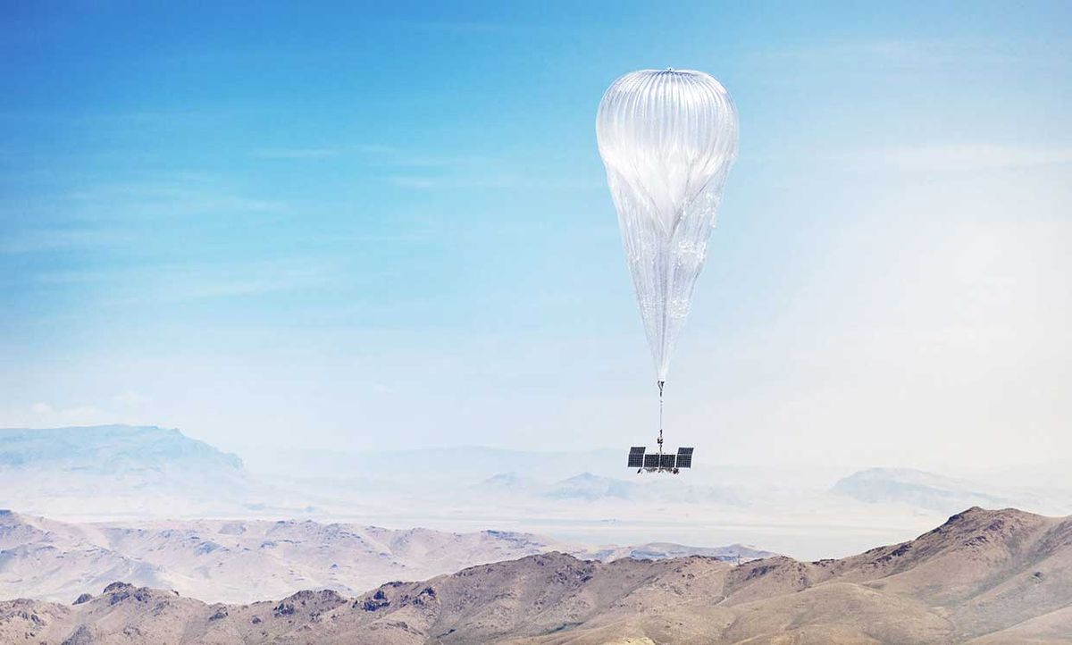 A Loon balloon floats over Nevada