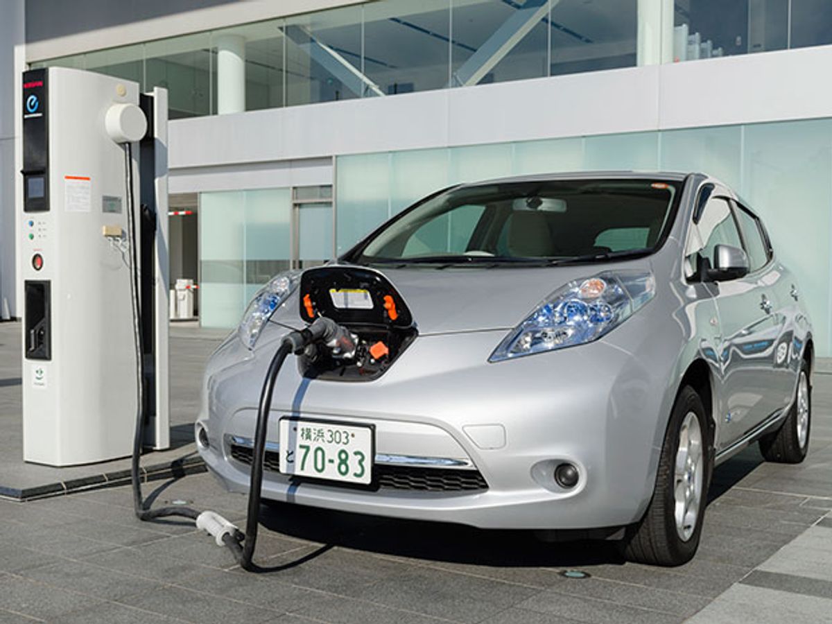 A Nissan Leaf being charged