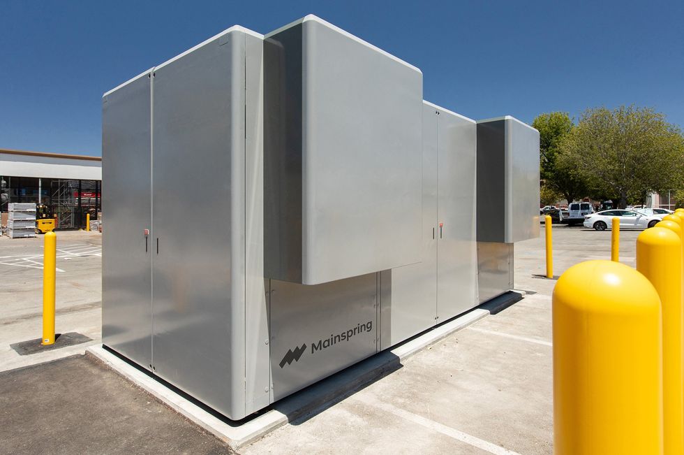 A photo of a Mainspring generator outside.  