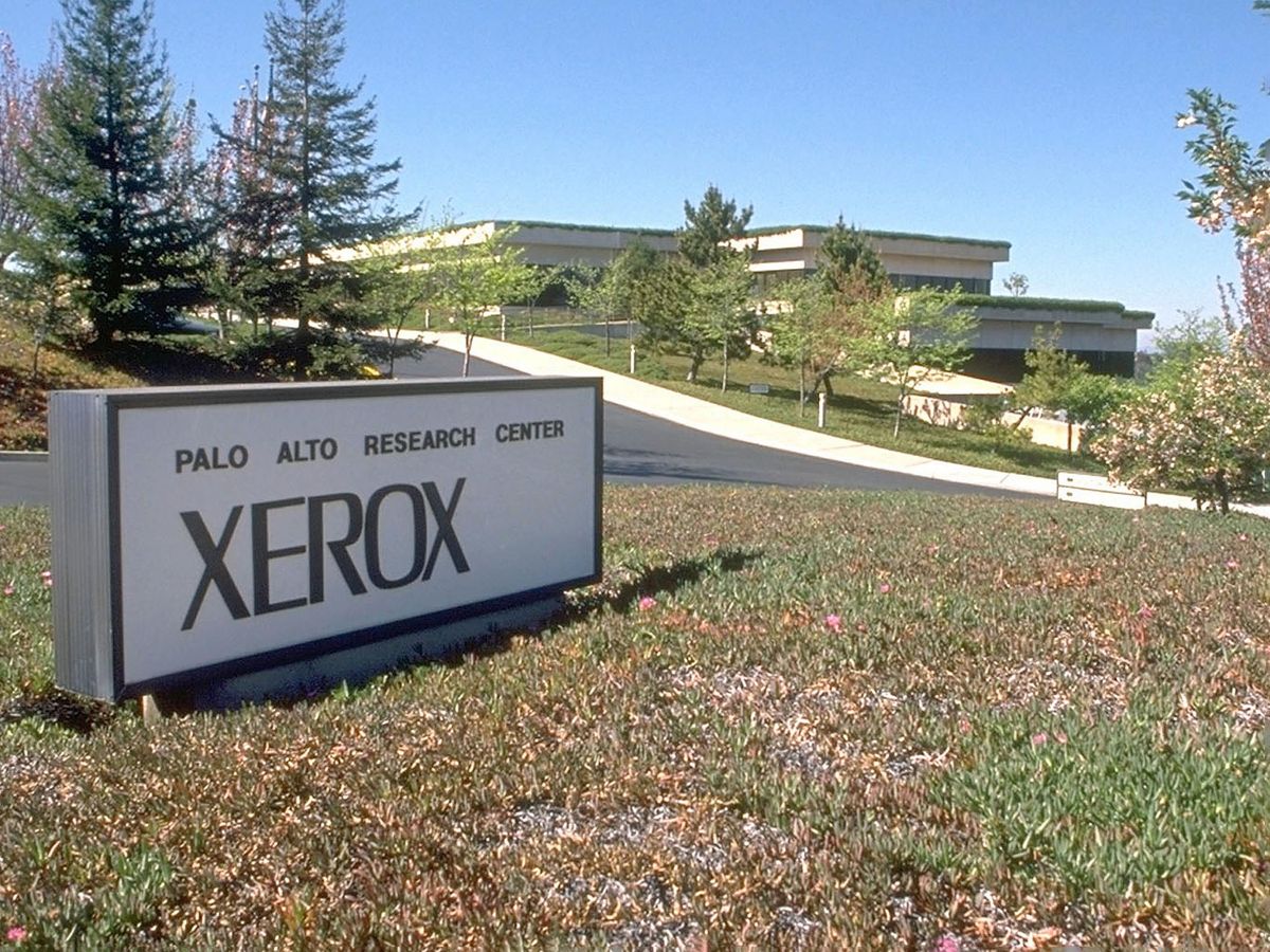 A sign outside of a building says Palo Alto Research Center Xerox