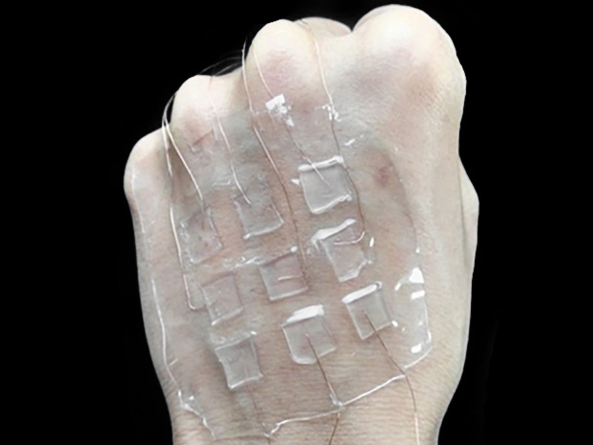 A transparent electronic skin for tactile sensing.