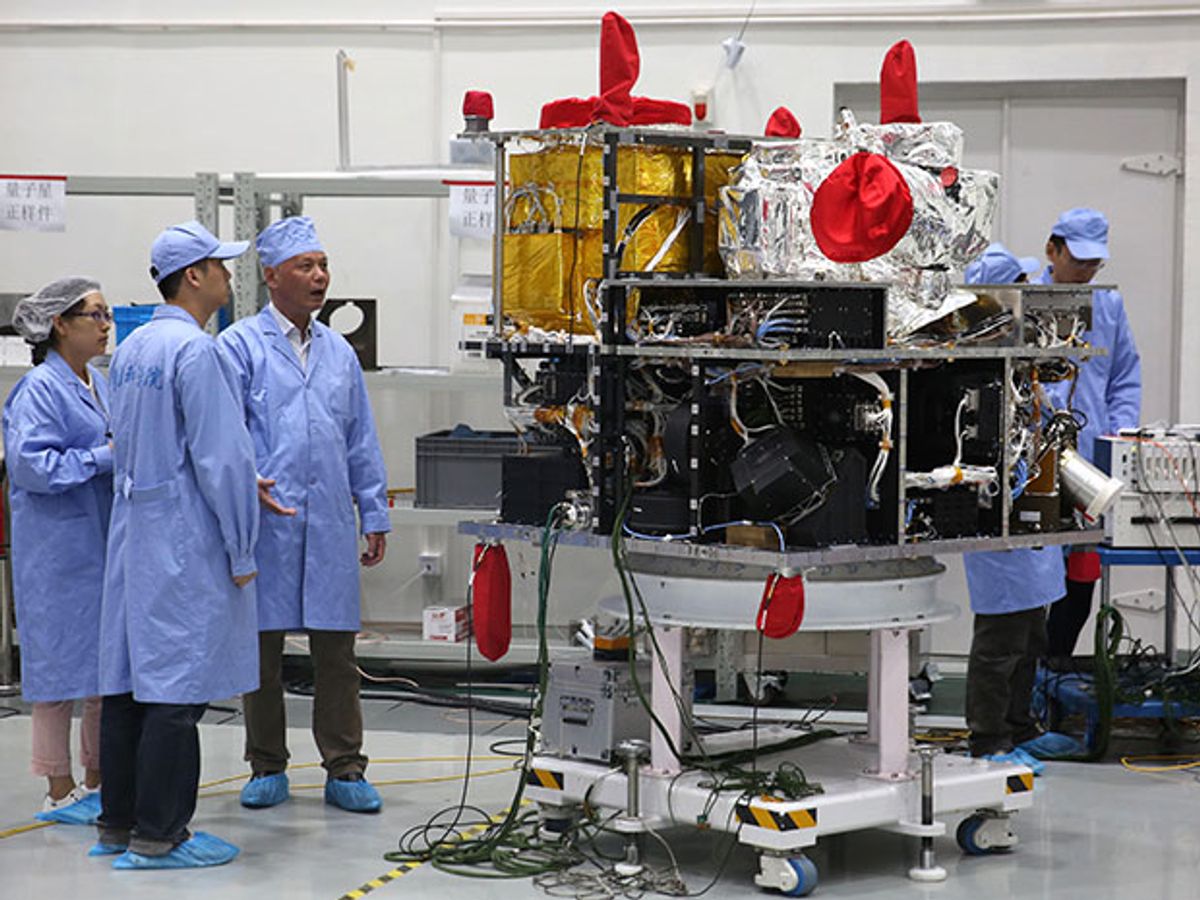 A view of QUESS at the Shanghai Engineering Center for Microsatellites in May