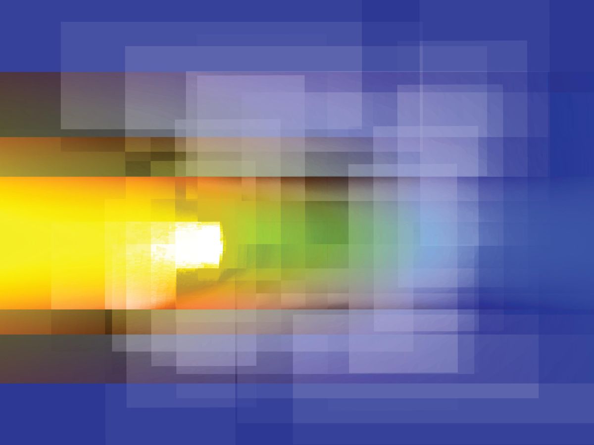 Abstract illustration of a light shining through overlapping rectangles of different sizes