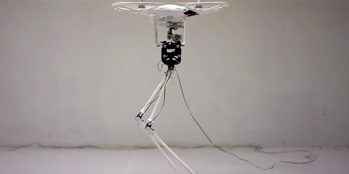 Aerial-Biped Is a Quadrotor With Legs That Can Fly-Walk