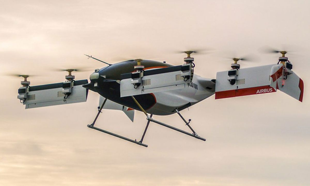 Airbus's self-piloted Vahana Alpha One on it's first flight.