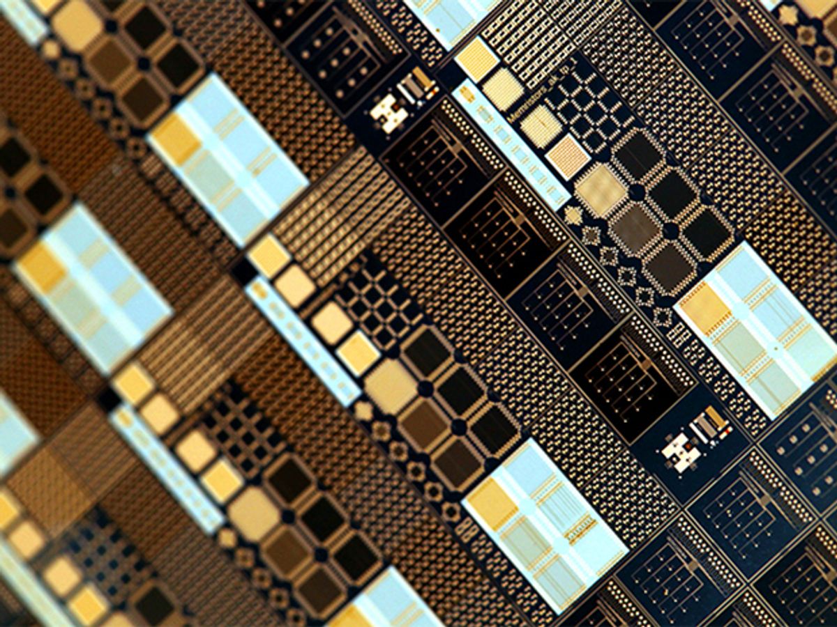 An array of memristors