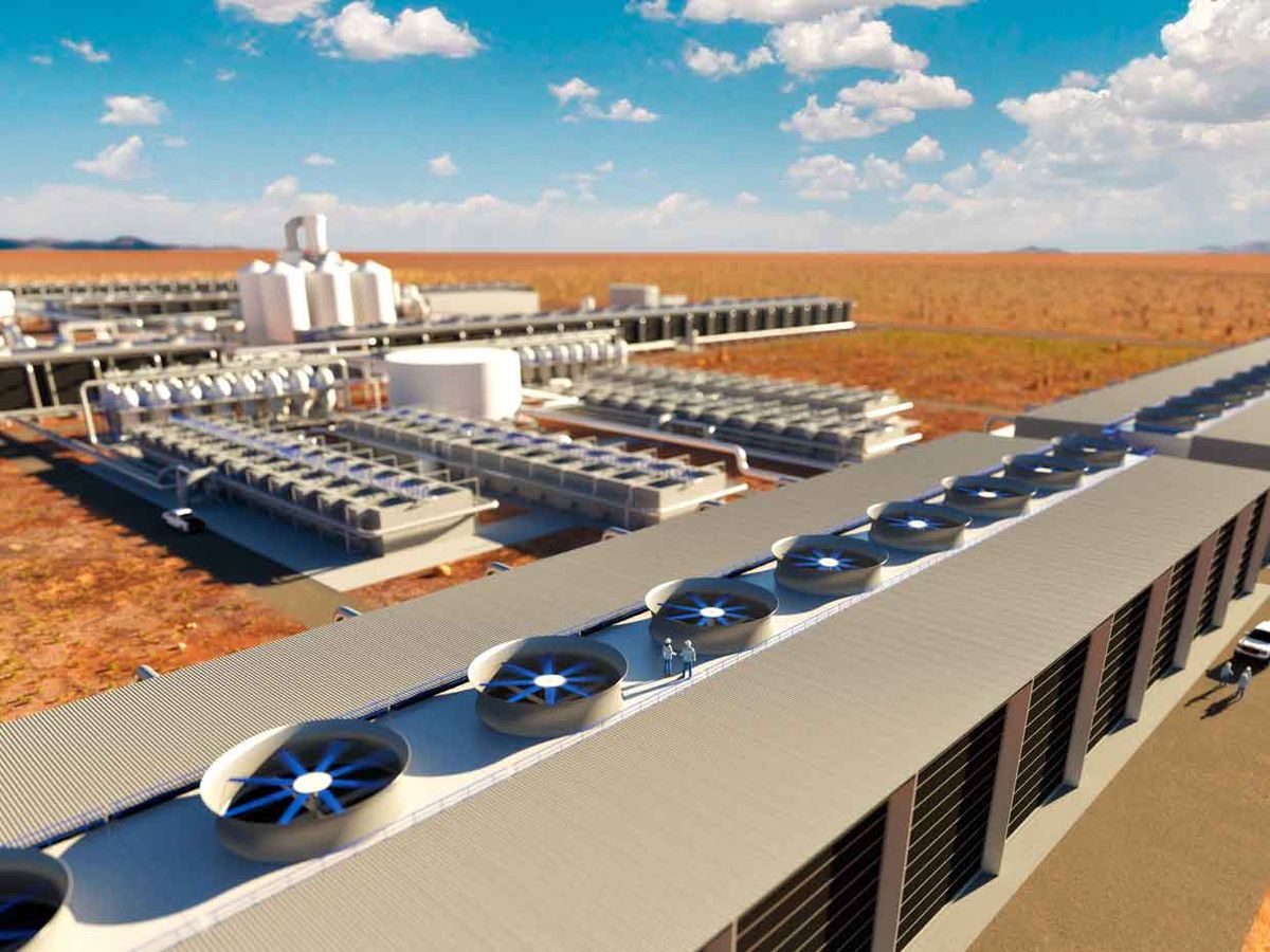 An artist rendering of Carbon Engineering’s new site in West Texas