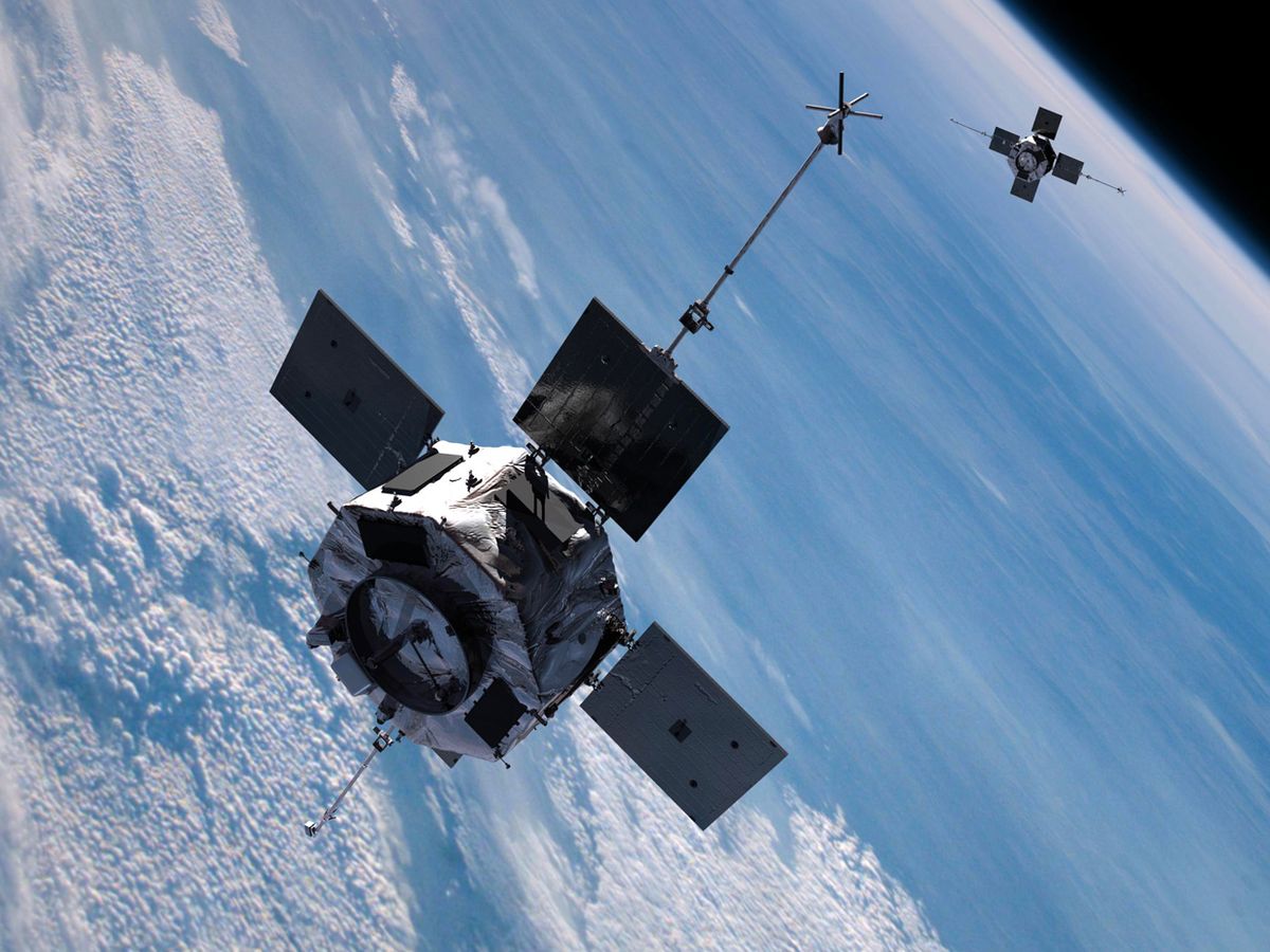 An artists impression of the Radiation Belt Storm Probes mission in orbit