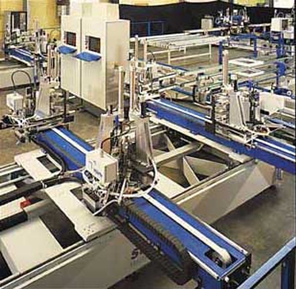 An automated window production line at Willi St\u00fcrtz Maschinenbau
