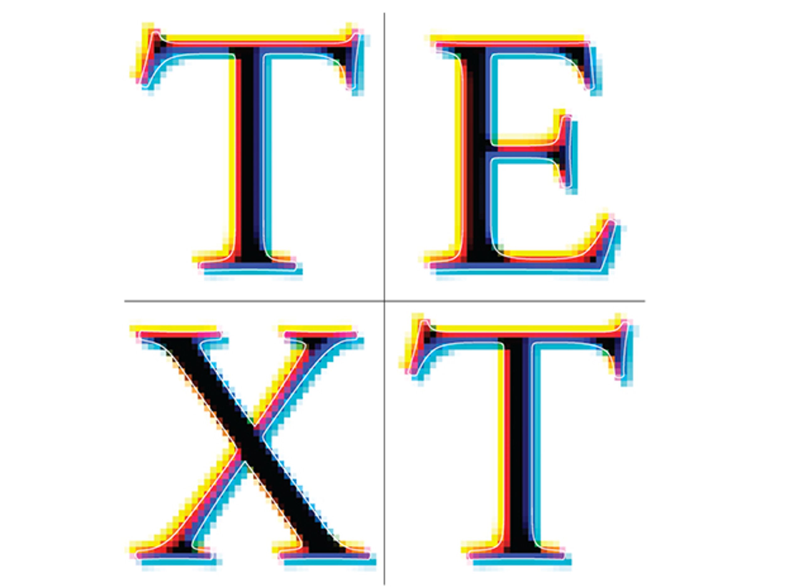 An illustration of the word “text” rendered in different ways.