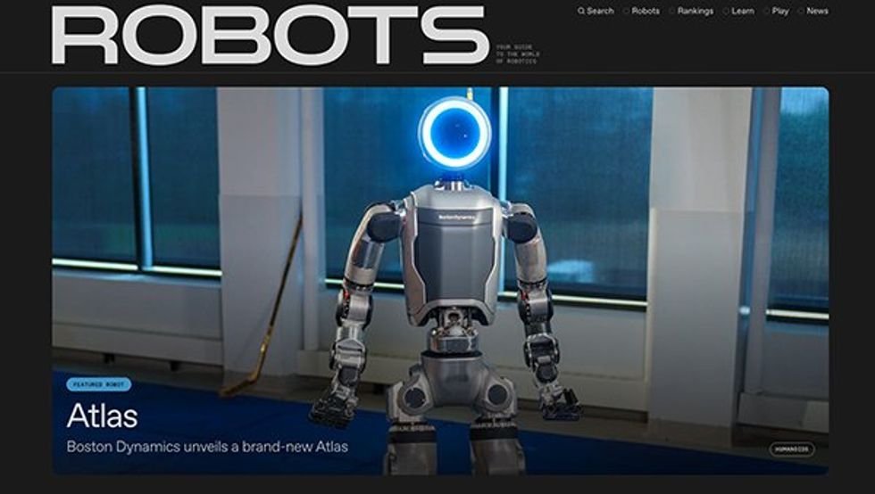An image of the robots website