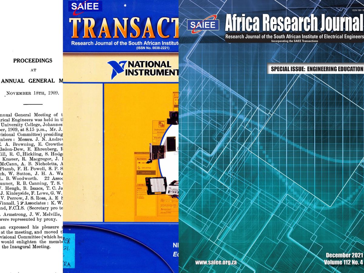 An image of three overlapping pages of a journal with the top one saying “Africa Research Journal.”