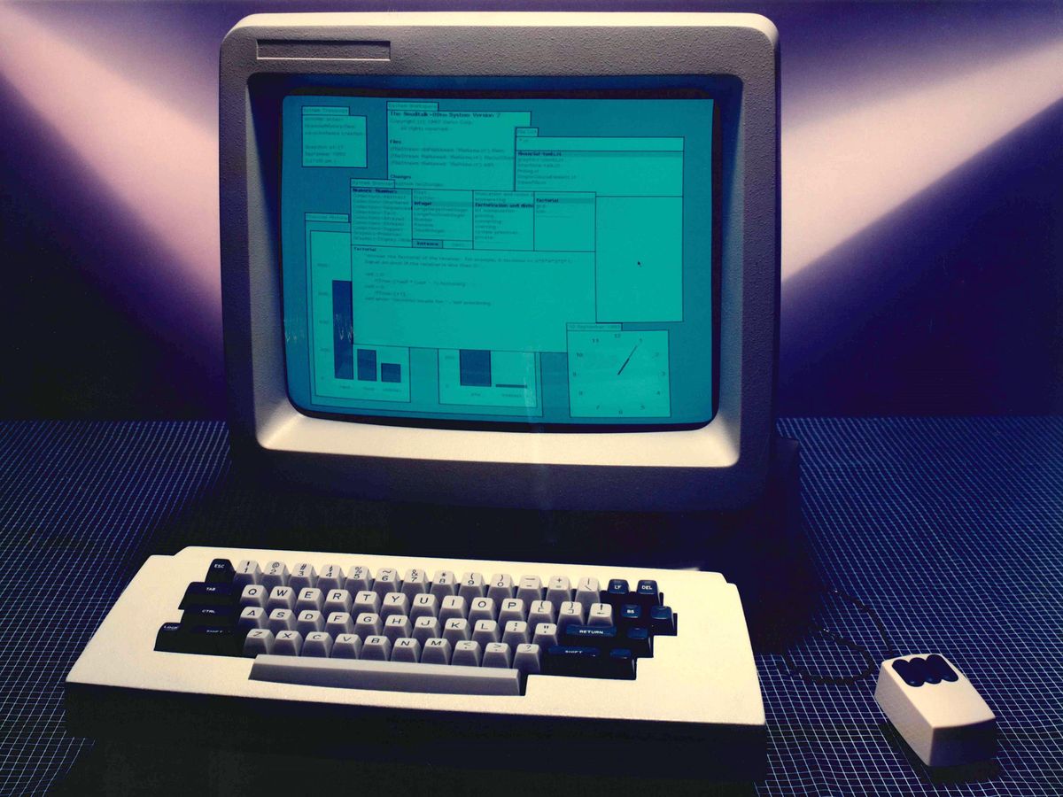 An old computer displaying Smalltalk