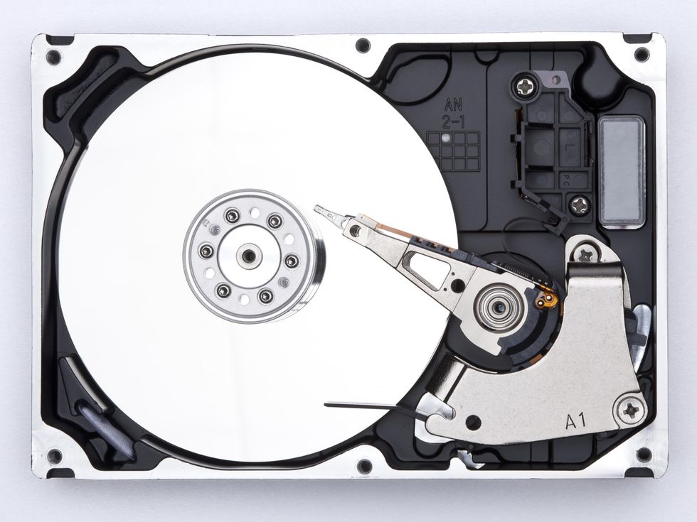 An open hard drive