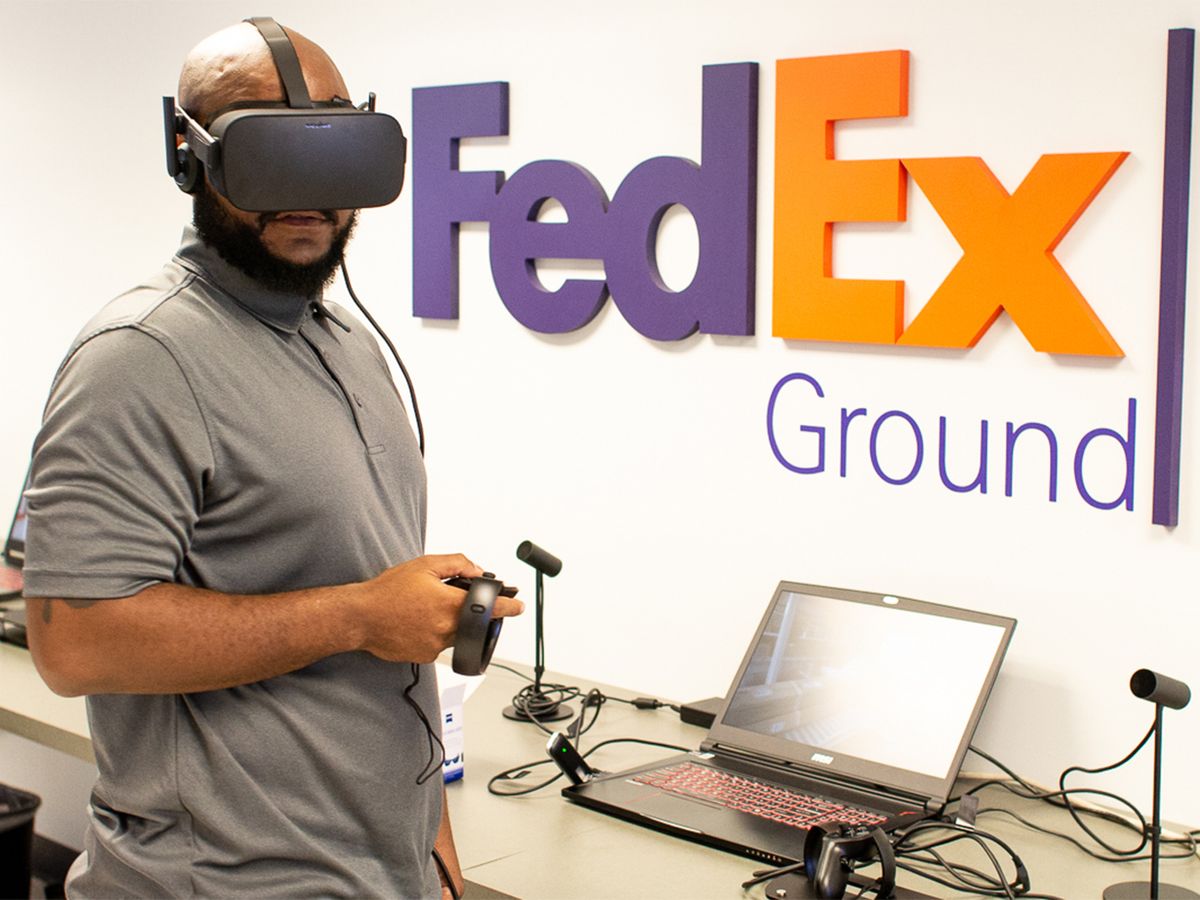 An operations manager completing VR training.
