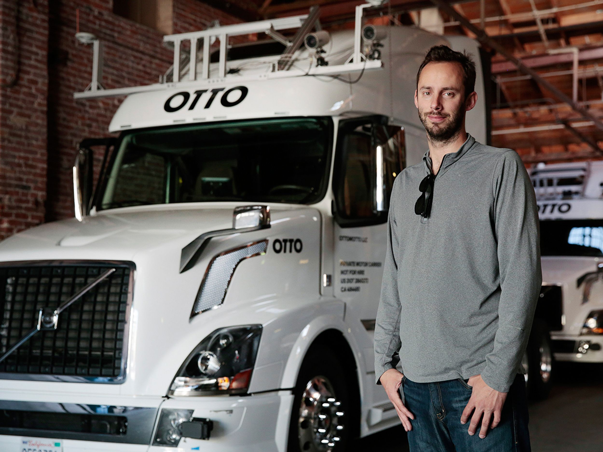 Anthony Levandowski, a former Google engineer and co-founder of the self-driving truck company Otto, which was bought by Uber, in San Francisco, May 16, 2016, in front of an Otto autonomous truck.