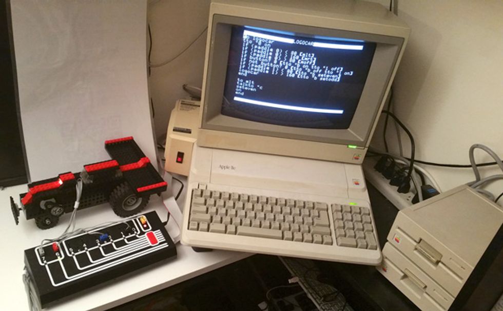 Apple IIe and a Lego-made external interface