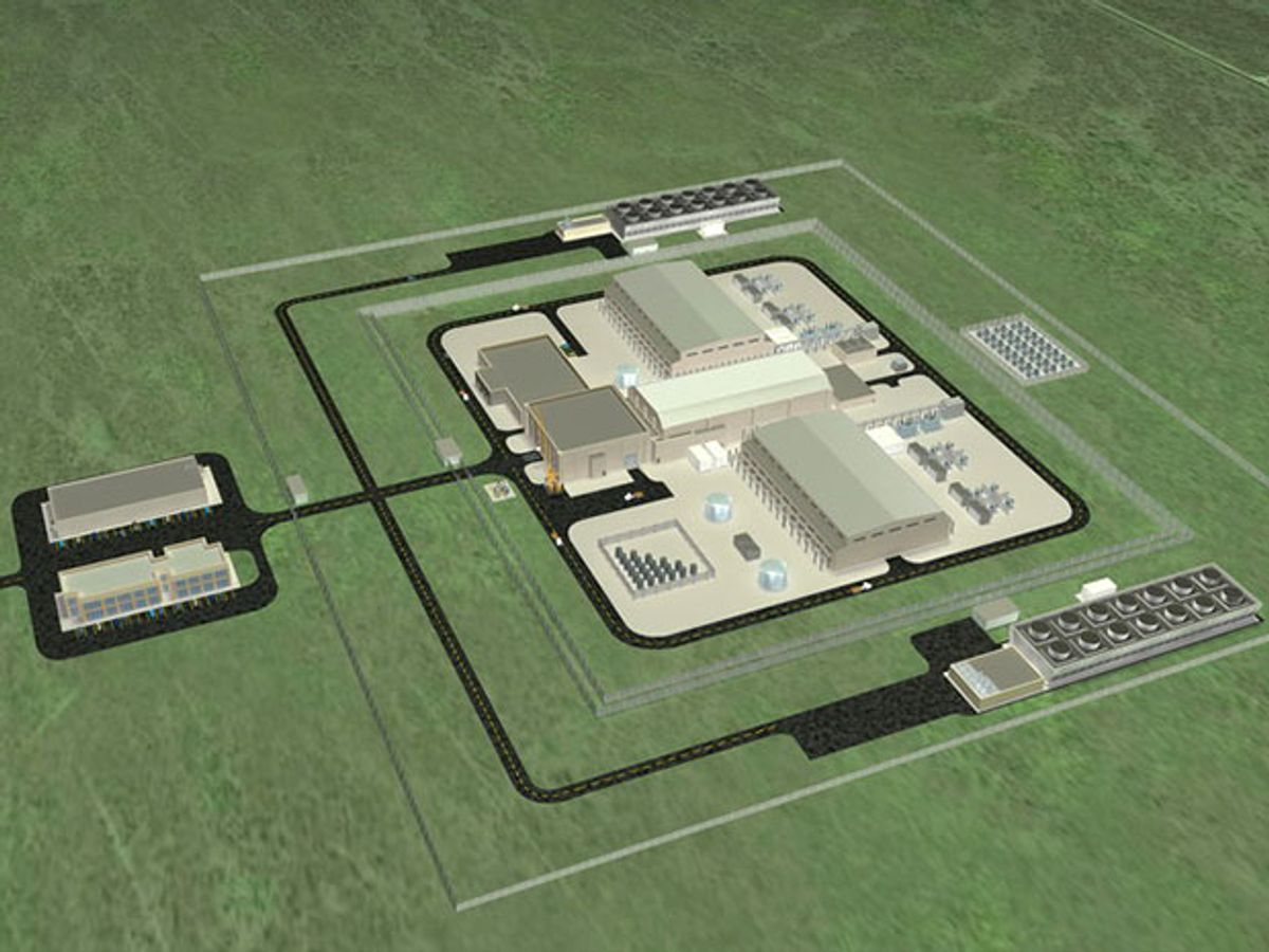 Artist's concept of a NuScale nuclear power facility