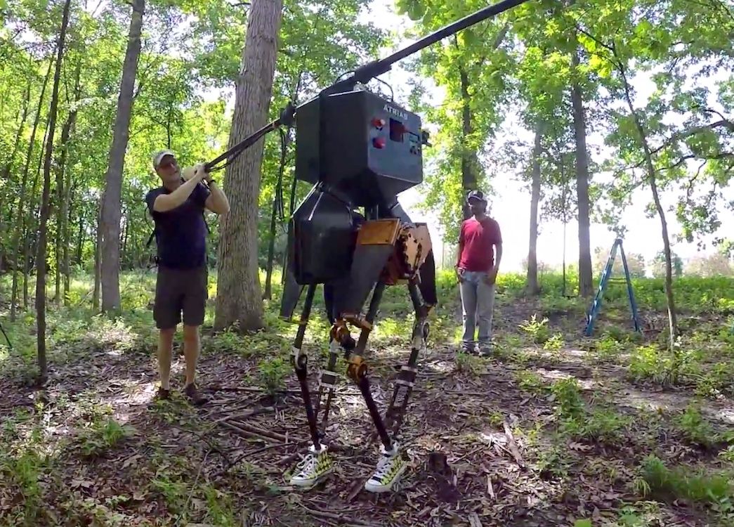 ATRIAS MARLO bipedal robot walking in the forest