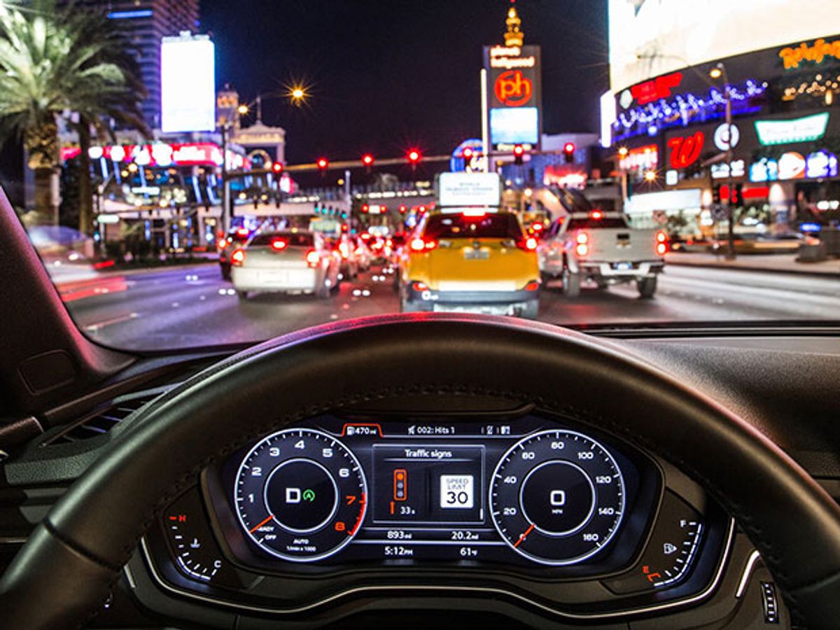 audi waits for a light in las vegas