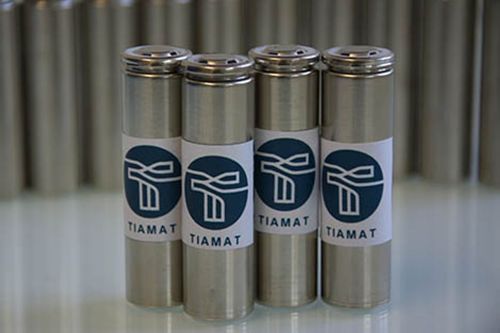 Batteries made by Tiamat, a sodium battery startup spun off from the National Center for Scientific Research in France.