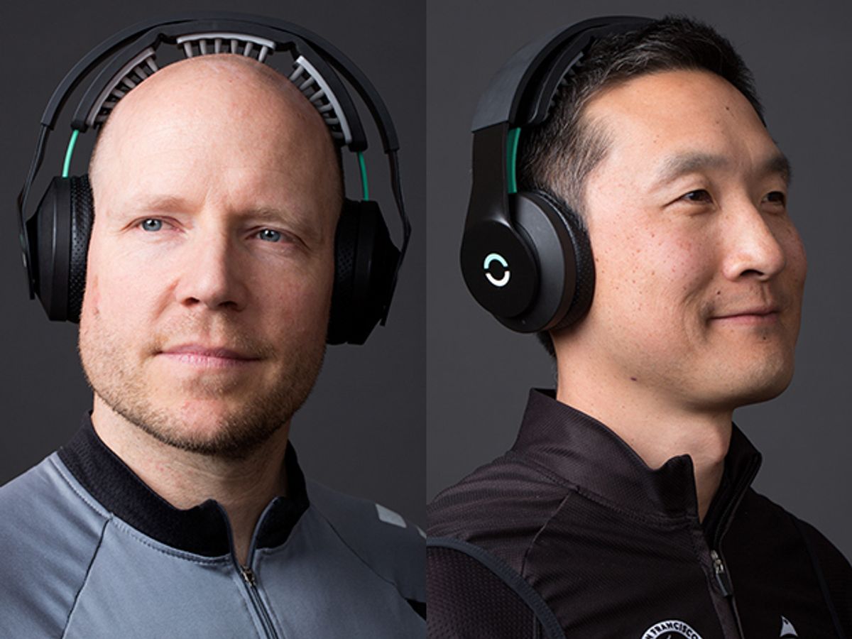 Brett Wingeier [left] and Daniel Chao, cofounders of Halo Neuroscience.