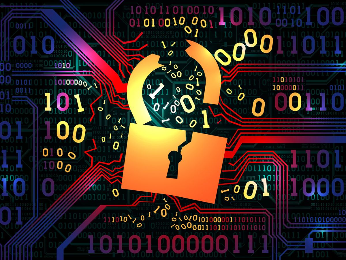 broken cybersecurity lock