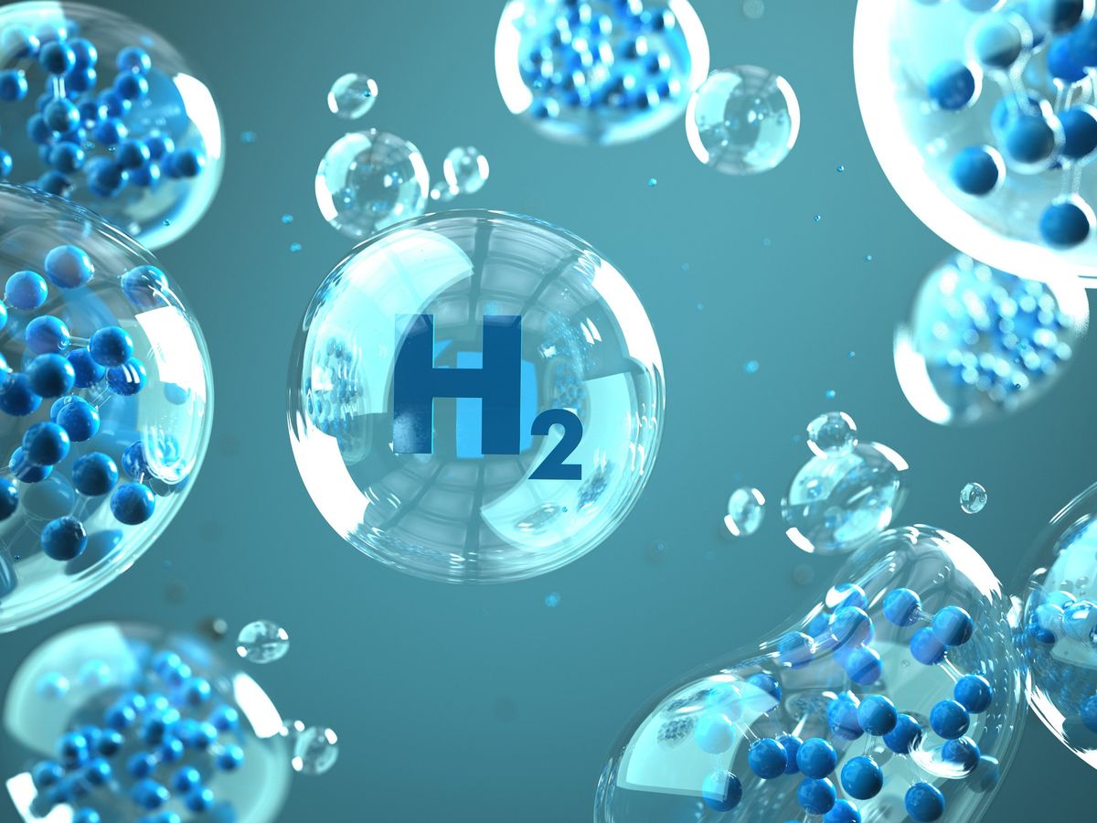 bubbles with blue dots in them, on reading H2